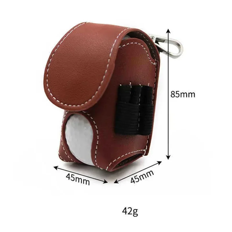 PU Leather Mini Golf Bag With Hanging Buckle Golf Practice Portable Storage Waist Bag Accessories Can be Tied To The Belt