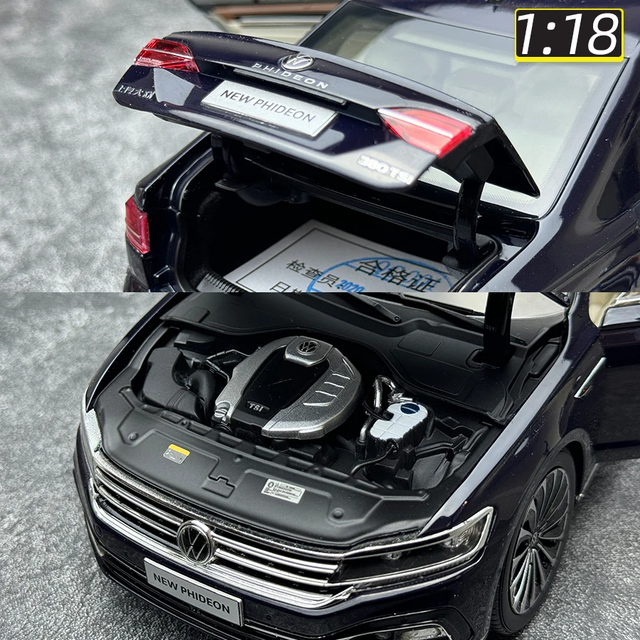 Volkswagen phideon 2020 Gold Dark blue 1:18 scale sedan alloy car model static display piece holiday gift collection