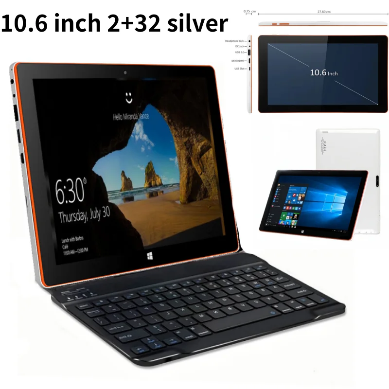 2024 ventes tablette PC C23 10.6 ''Windows 10 WIFI 2GB DDR RAM 32GB ROM 1366*768 IPS double caméra Quad Core Z8300 1.33G