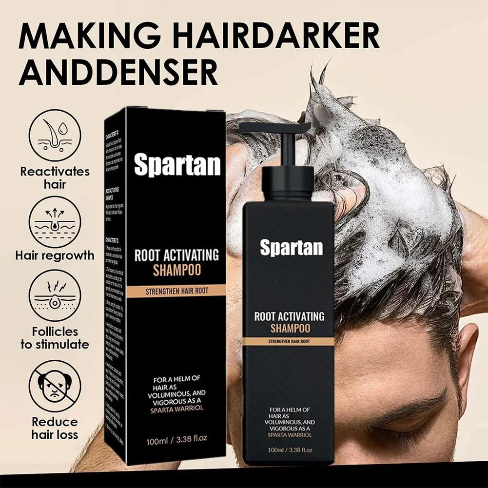 

Шампунь Spartan Root Activator, 100 мл, густые волосы, против выпадения волос, питательный шампунь для восстановления роста волос для ухода за истонченными волосами