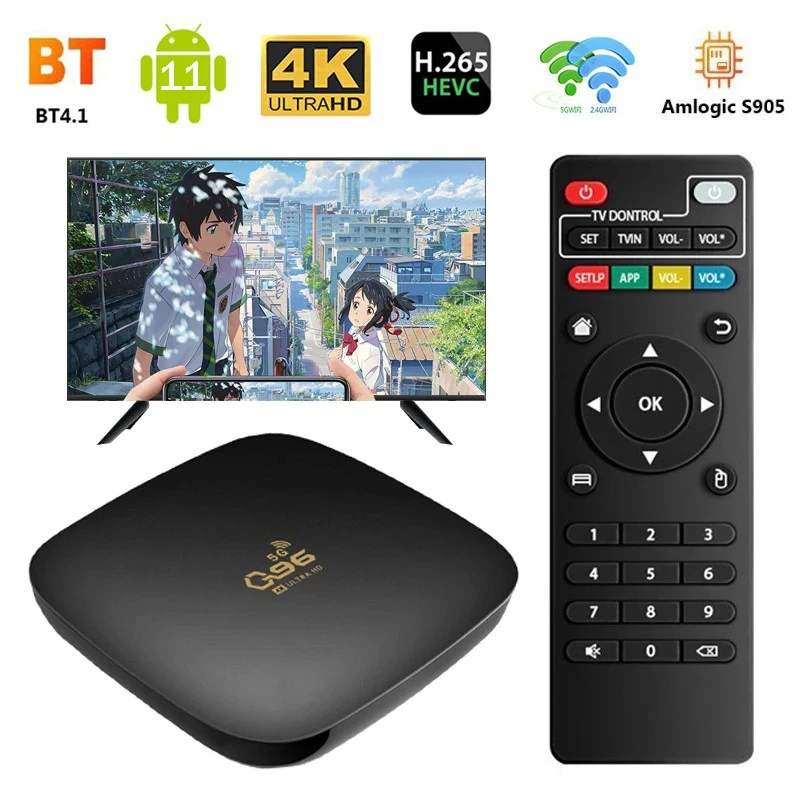 

Q96 TV Box Android 11 Bluetooth 4.1 S905 Quad Core 2.4G 5G Dual WiFi HD 4K H. 265 Smart Set Top 16GB 256GB iptv TV Box