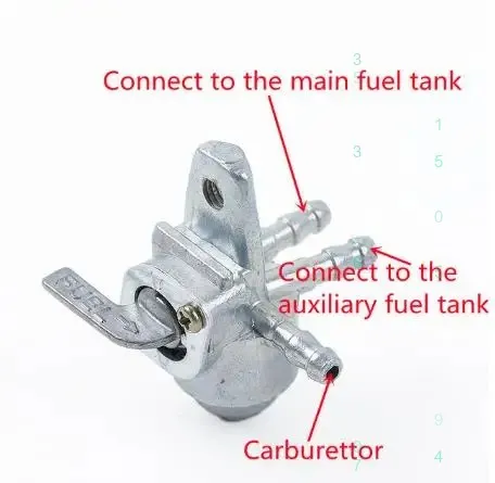 3-Port Gas Fuel Switch Petcock for Motorcycle Dirt Bike Scooter ATV Quad