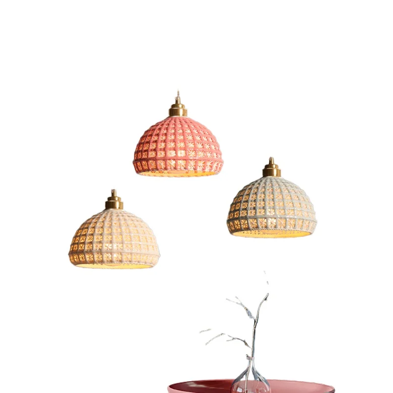 

Children's room Japanese retro brass ceramic chandelier B & B aisle bedside entrance bar bay window light