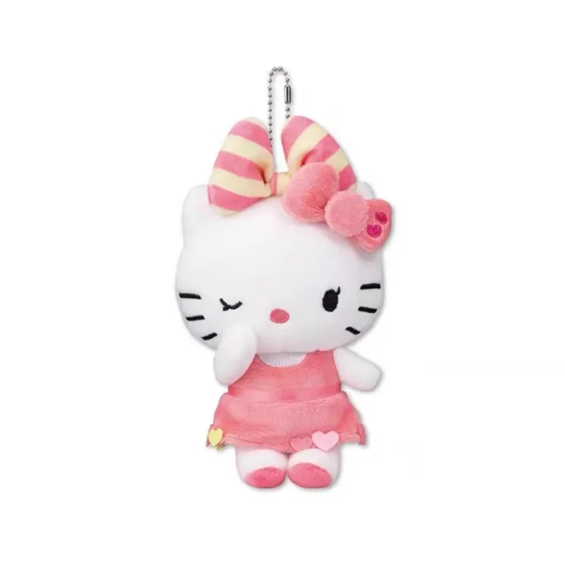 Kawaii Hello Kitty 50th Anniversary Teddy Bear Rabbit Dress Up Plush Toy Cartoon Backpack Pendant Decoration Couple Doll Gifts