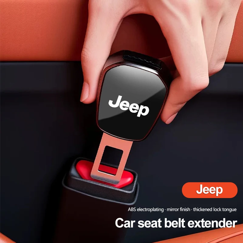 Extensor de Cinturón de Seguridad para Auto, Hebilla Metálica con Insignia para Jeep Wrangler, Grand Cherokee, Avenger, Compass, Wagoneer, Gladiator, Patriot, XJ, JK