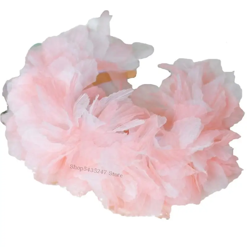 Tulle Flower Headbands Blossom Hairhoop cho sự lãng mạn dịp phụ nữ mặc quần áo H7EF