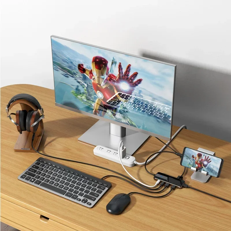 TypeC Dock 8-in-1 Hub Zinc Alloy For Huawei Apple Macbook Xiaomi Notebook Usb Extender