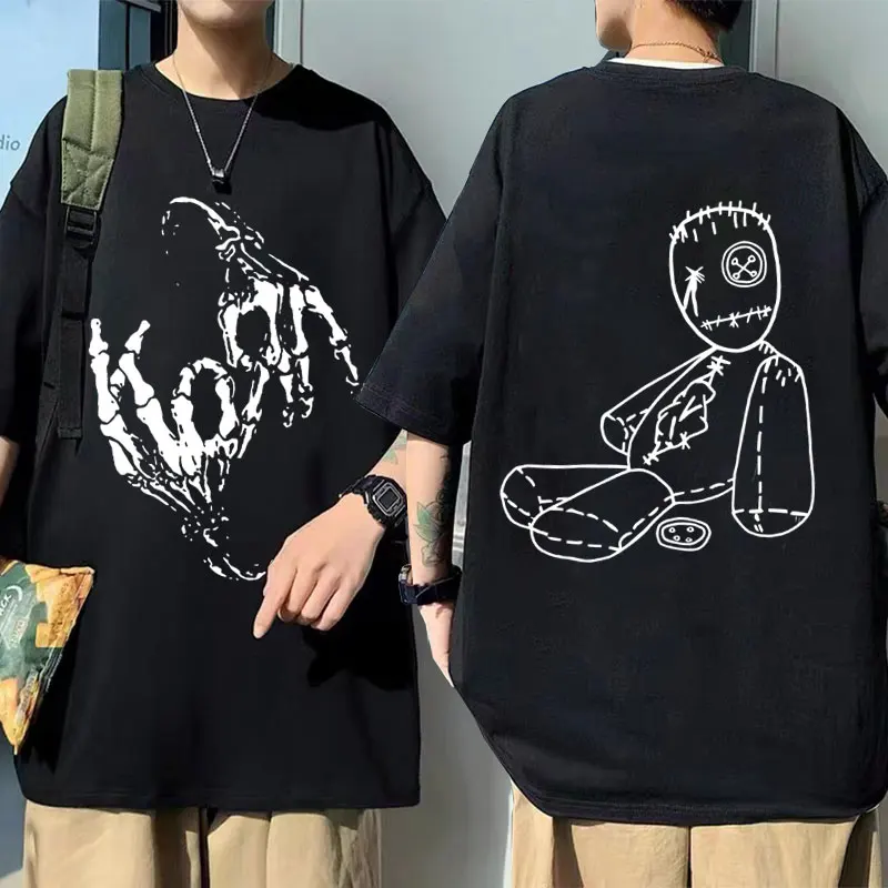 Rock Band Korn Issues Album Cover Graphic T-shirt Alternative Nu Metal Music Tshirt Men Women Gothic Vintage Oversized T Shirts