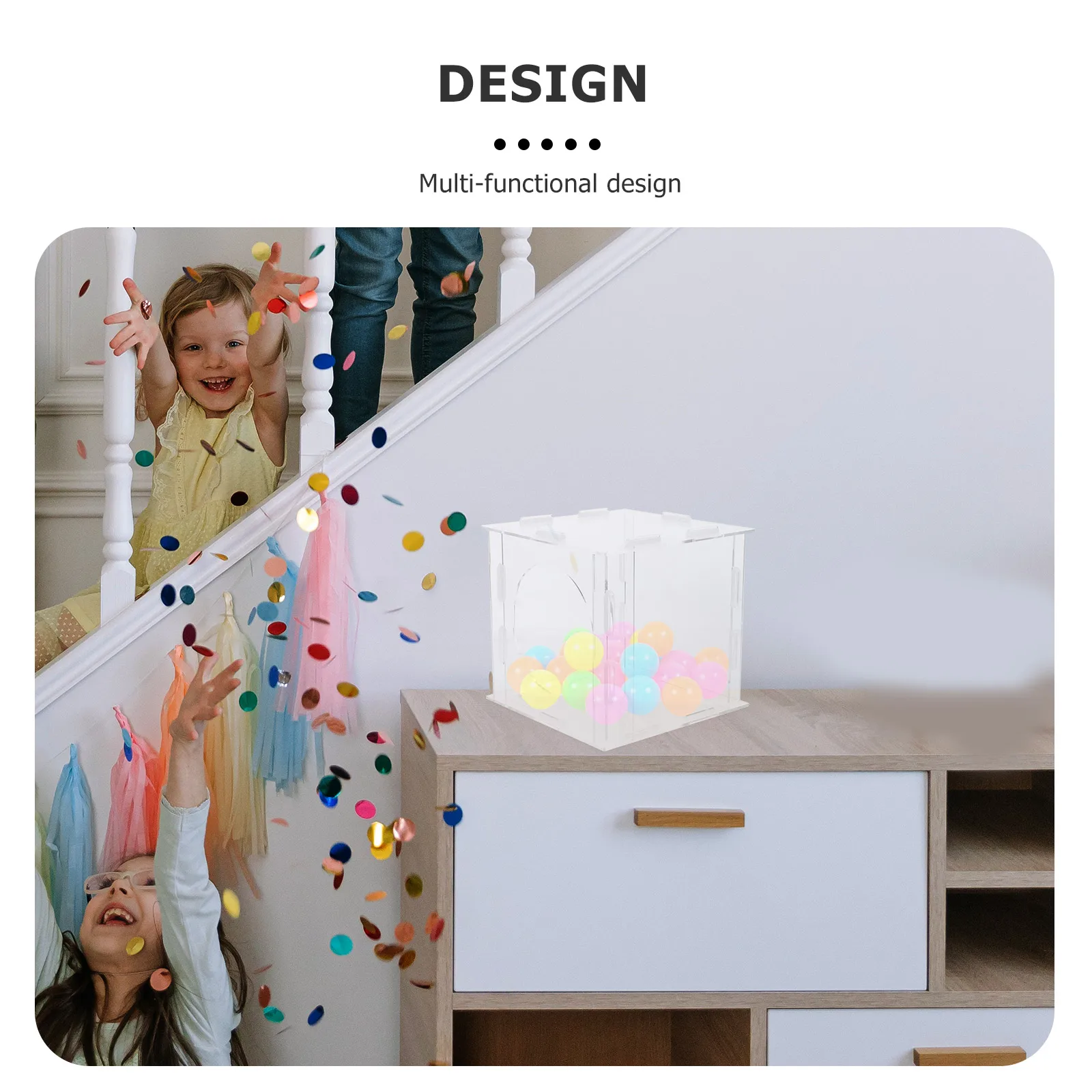 

Raffle Box Cubic Acrylic Ticket Holder with Hole for Coupons Cash Notes Fundraising Donation Storage Container Multi-functional
