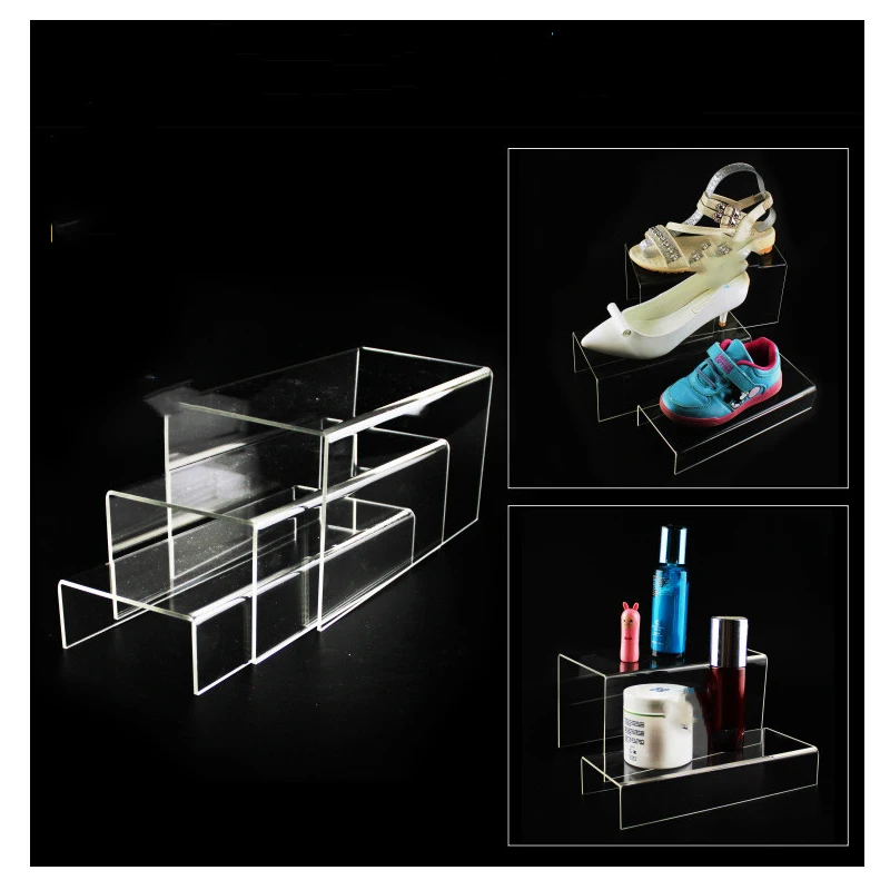 2pcs Clear Acrylic Display Stand For Shoes Cosmetic Showcase Jewelry Storage Rack U Shaped Action Figures Toys Collections Shelf