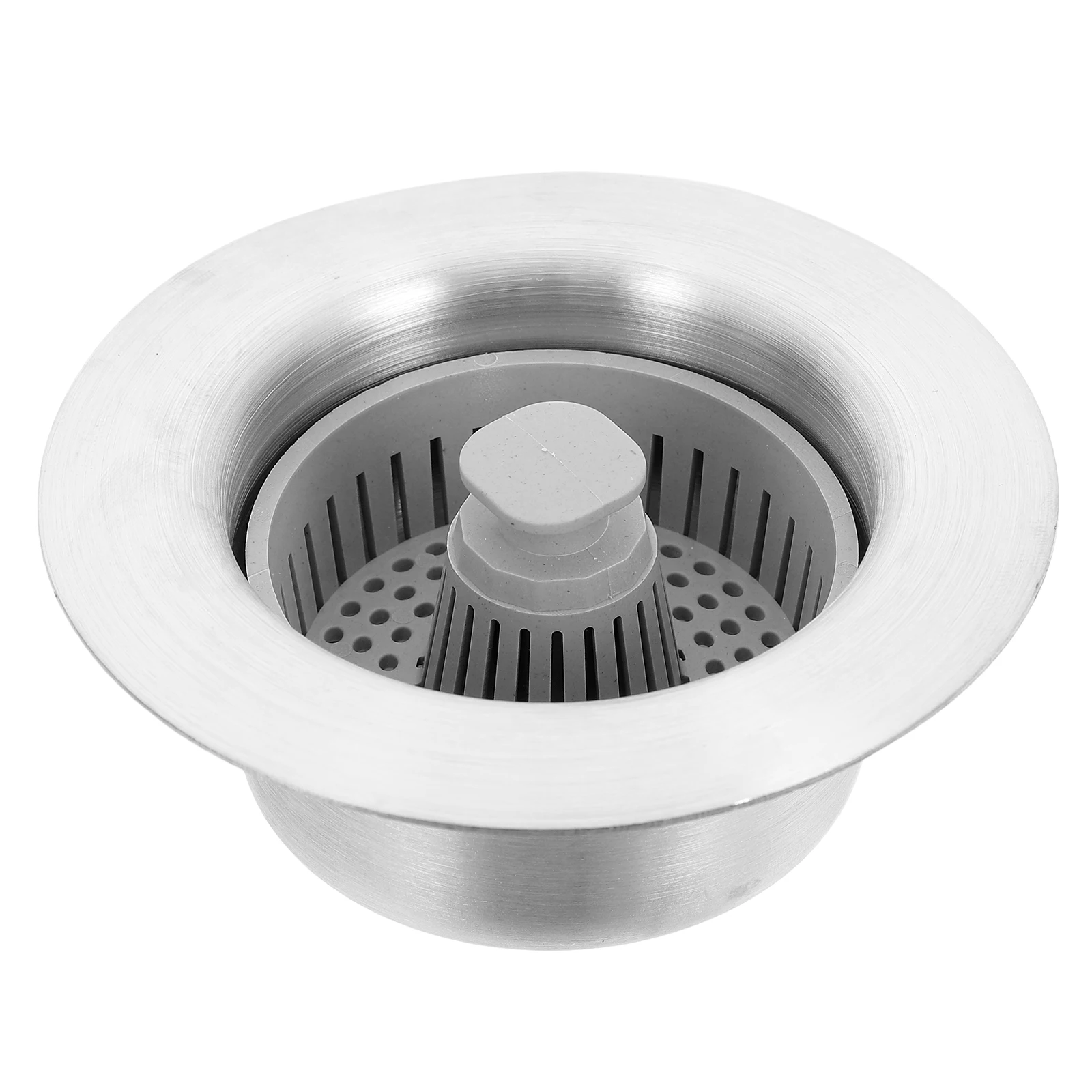 

Stainless Steel Bouncing Core Strainer Drain Stopper Kitchen Sink Strainer Basket Basin Efficient Filter Universal Size