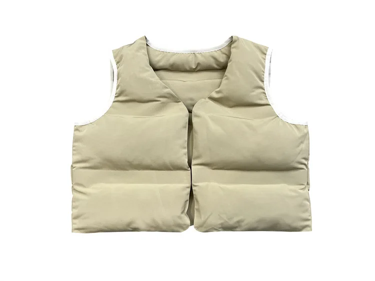 Kanye\'S Same Style Reversible Quilted Solid Color Vest High Street Trendy Loose And Versatile Jacket