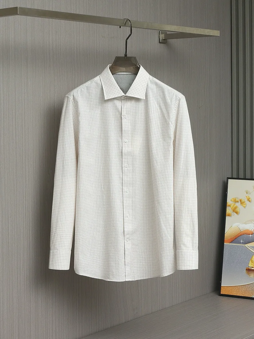 BC version of the old money style summer 100% linen long-sleeved shirt men's casual top shirt