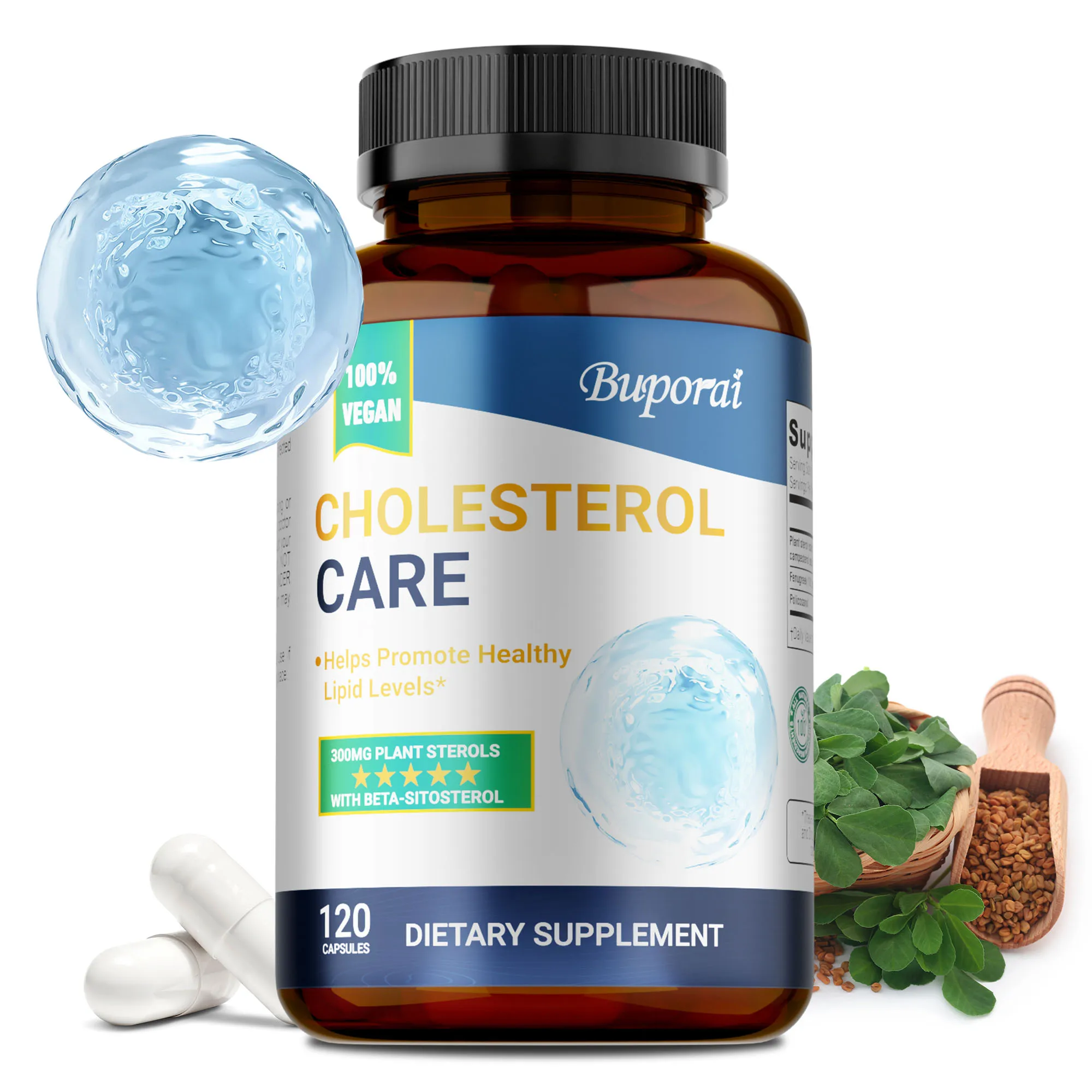 Cholesterol Care Supplement - Antioxidant, Helps Lower Cholesterol Levels, Promotes Healthy Blood Sugar Levels, Boosts Immunity