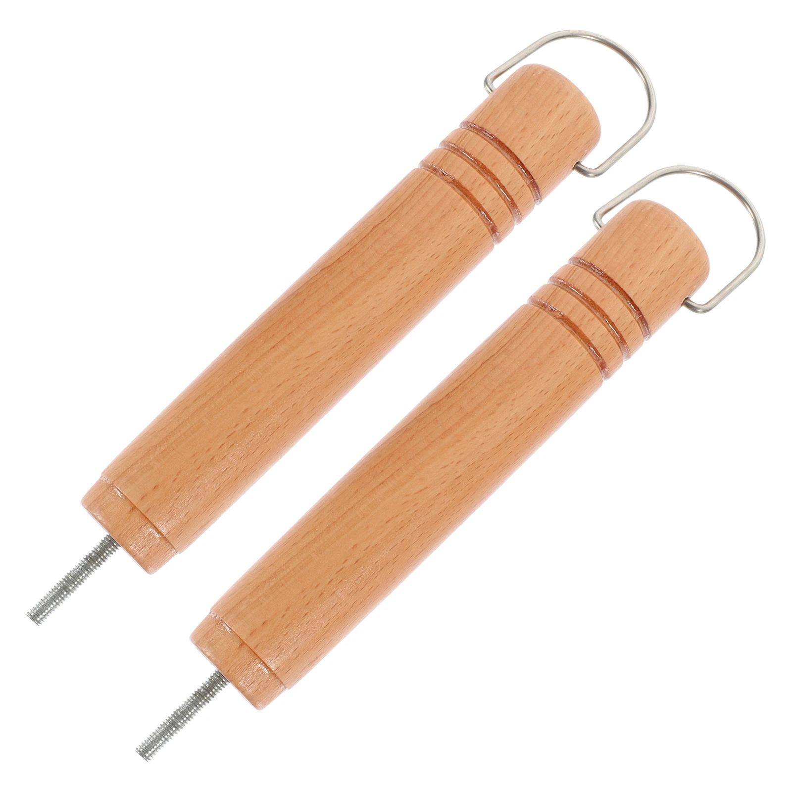 

2Pcs Wooden Pot Handles Ergonomic Detachable Handle Replacement for Cookware Supplies Kitchen Gadget Wok Handle