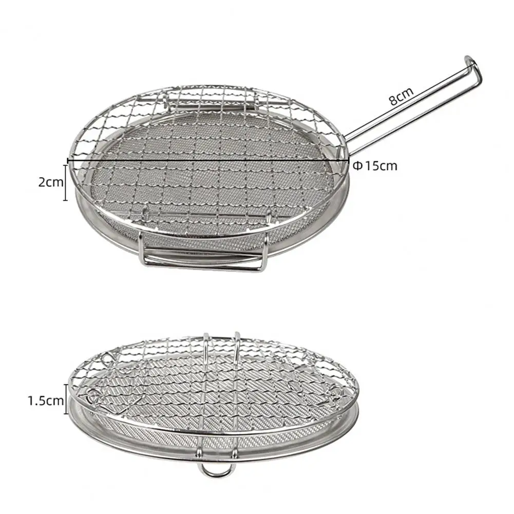 1 Set Mini Roaster Heat Resistance Foldable No Rusting Barbecue Stainless Steel Camping Toast Grill Net Rack for Outdoor