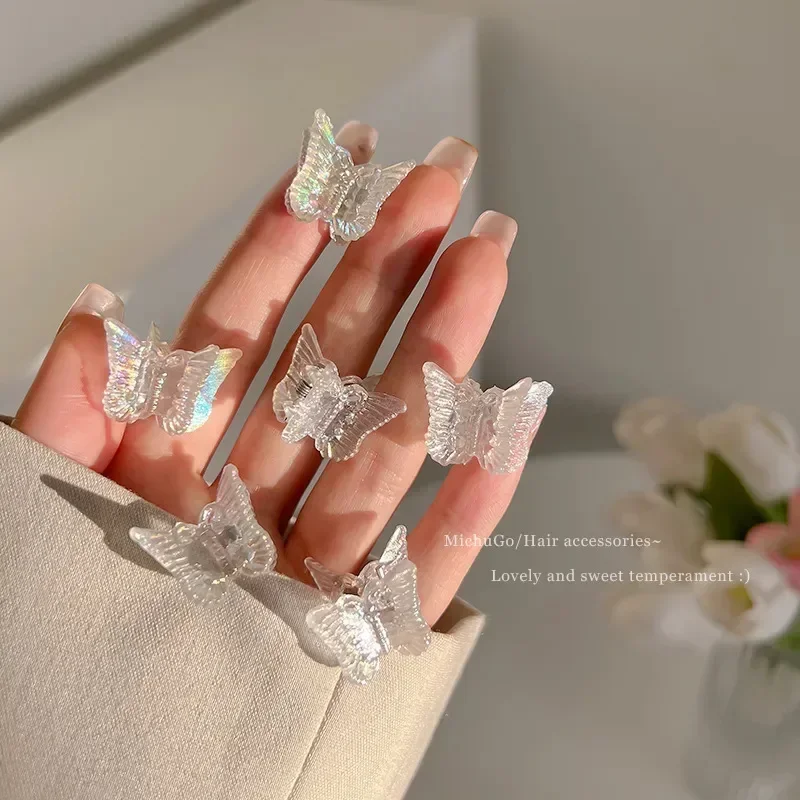 10 sztuk Mini motylkowe spinki do włosów przezroczyste plecione małe spinki do włosów dziewczyny śliczne spinki do włosów Barrettes Bobby Pin akcesoria do nakryć głowy