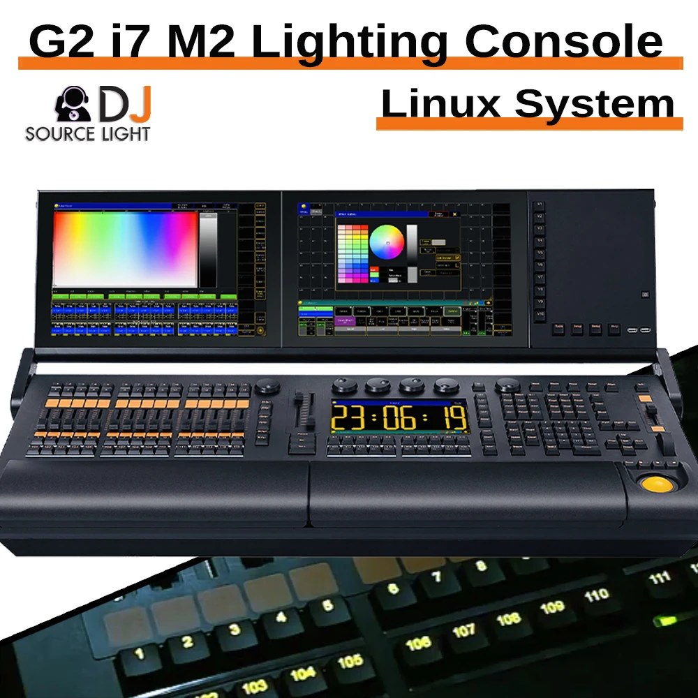 I7 M2 Light Controller Linux system Professional Stage Lighting DMX Console Touch Screen electric faders Moving Head Performanc