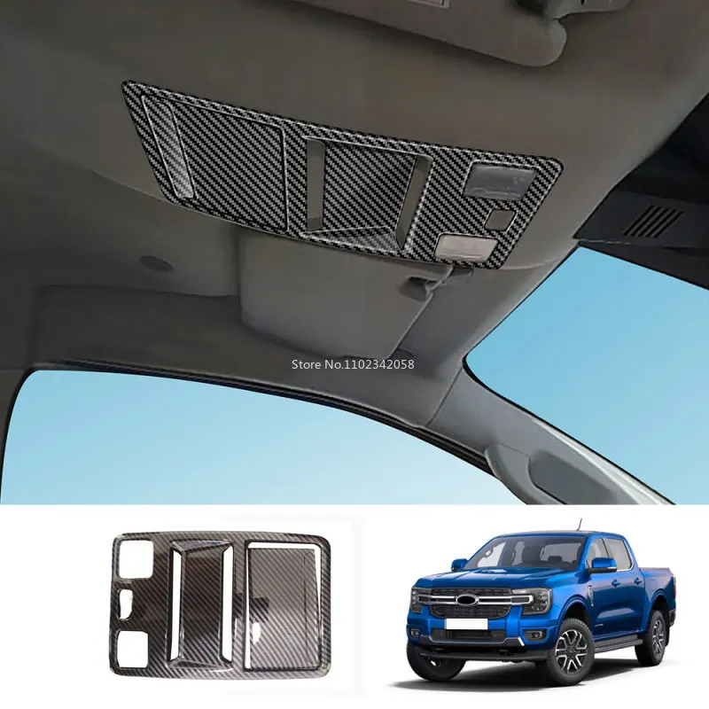 

Для Ford Ranger 2023 2024 ABS, карбоновая крыша автомобиля, переднее освещение, выключатель лампы, абажур, панель, крышка, внутреннее чтение, искусственная крышка