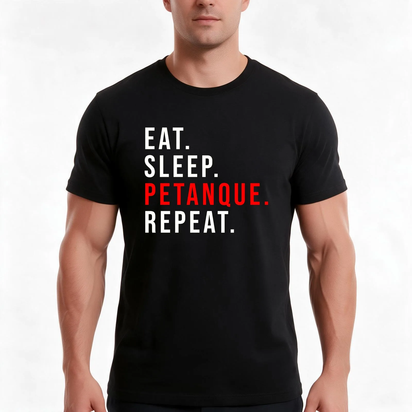 Copy of Eat Sleep Petanque Repeat T-Shirt, Summer Casual Cotton Tee, Oversized Streetwear Tops, Vintage Graphic Print