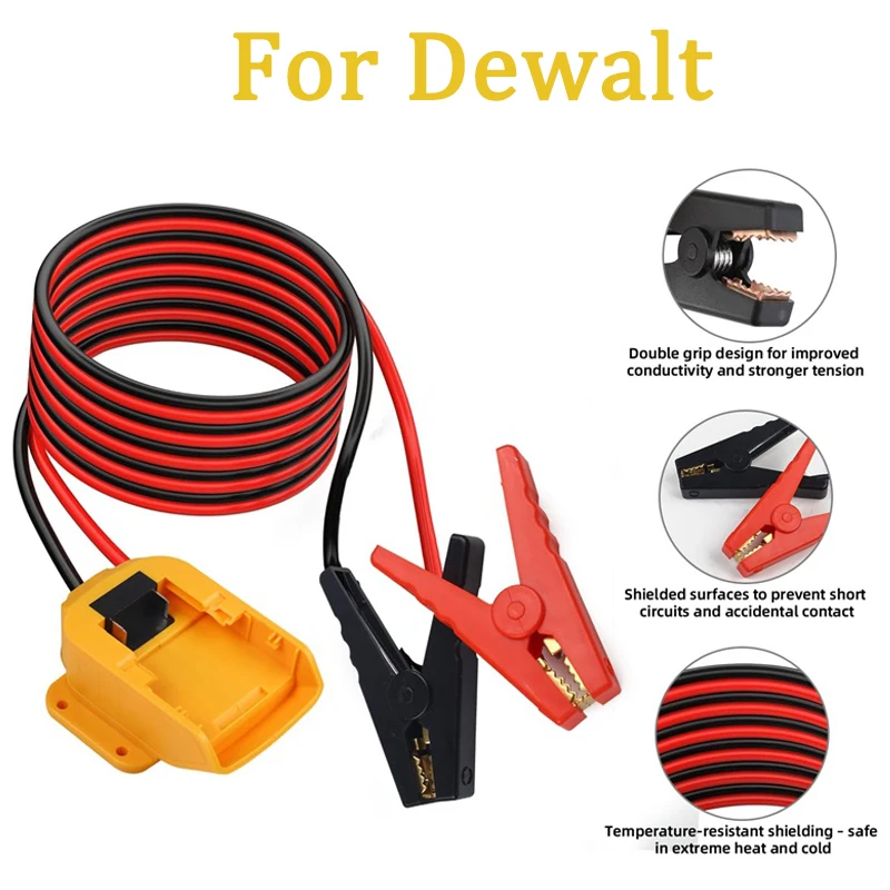

Автомобильный адаптер стартера, портативные зажимы для кабеля перемычки для Dewalt 18 В 20 В, аккумулятор для автомобиля, пусковой инструмент
