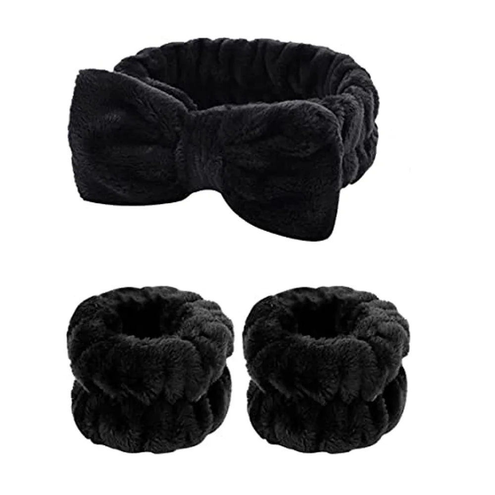 Cute Plush Wristband Hair Tie Makeup Mask Moisture Proof Sleeve Cover Hair Ring Headphone Women