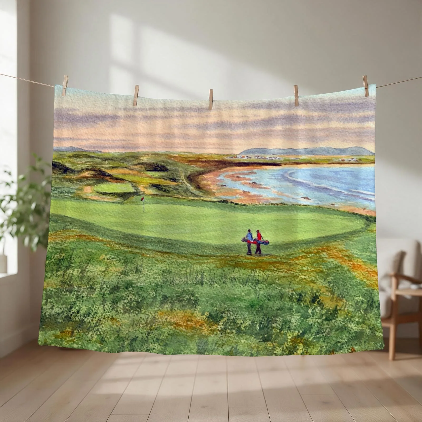 Ballybunion Golf Course County Kerry Ireland 10th Green Throw Blanket bed plaid Soft Plush Plaid Picnic Decorative Sofa Blankets