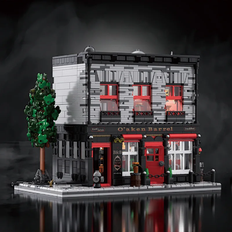 MOC O'aken Barrel DramShop Building Blocks Set Vampire House Antique Store Little Pub Architecture Model Toys Children Kid Gifts