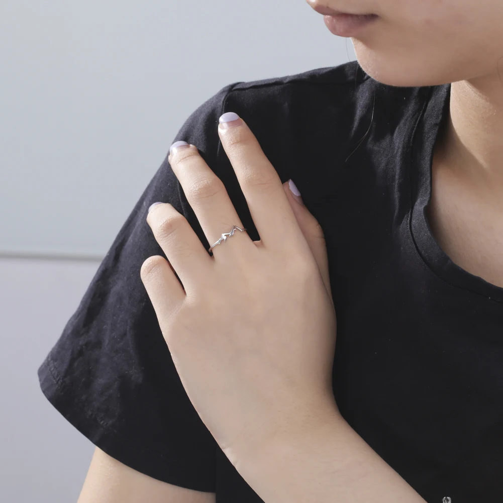 Lucktune Einfache Meereswellen-Ringe für Frauen, Edelstahl, trendige geometrische Ozean-Surf-Fingerringe, Schmuck, Hochzeit, Muttergeschenke – Detail 26