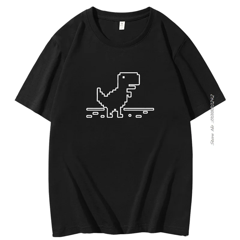 Offline Graphic T Shirts Trex Cactus Browser Network Crash Error Fashion Men's T-Shirt Summer Cotton T-Shirt Men's Clothing