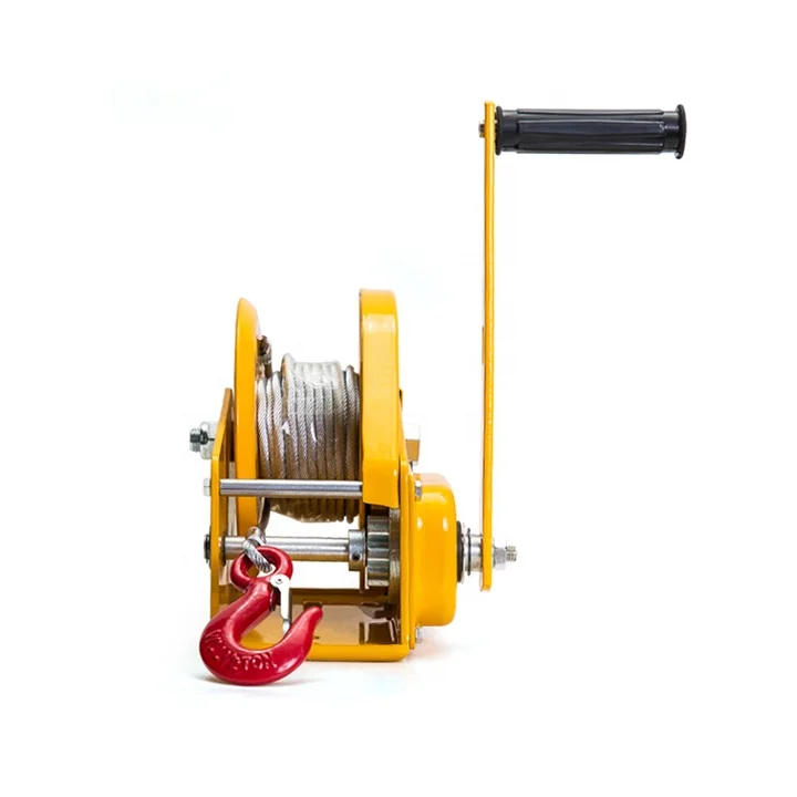 

2600lbs Heavy Duty Hand Tool Lifting Sling Polyester Strap Wire Rope Hand Winch with Brake for Boat Trailer Pulling Tool