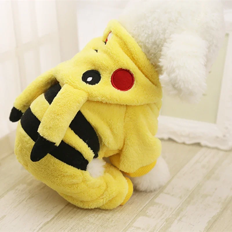 Pokemon Pikachu Pet Clothes Teddy Bichon Pomeranian Small Puppies Cat Dog Clothes Kawaii Birthday Gift Anime Peripherals