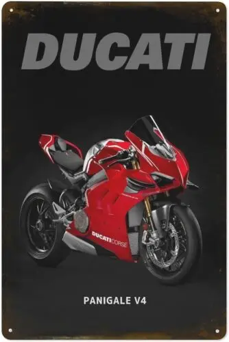 Panigale V4 Bike Metal Tin Sign Poster Painting Sign Wall Vintage Decor-Aluminum