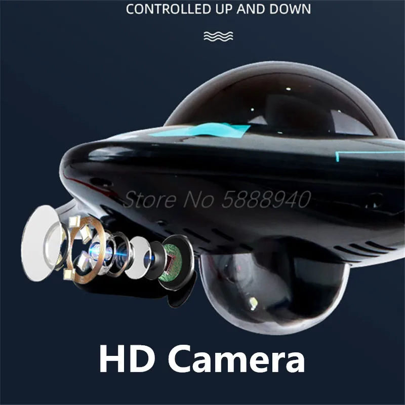 MINI WIFI FPV RC Boat 6 Channels HD Camera ​Gravity Sense Real Time Image Seal Waterproof Devil Fish Model Remote Control Boat