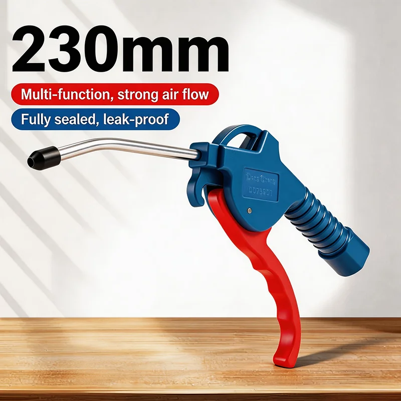 230MM Round Handle Blowing Gun Air Duster, Aluminum Oxide Pipe No Bend, Concentrated Wind Nozzle for Car & Workshop Cleaning