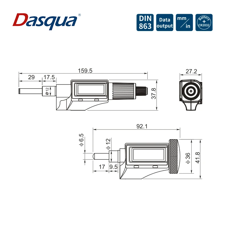 High Accuracy  0-25mm Digital  Micrometer Head  0-1