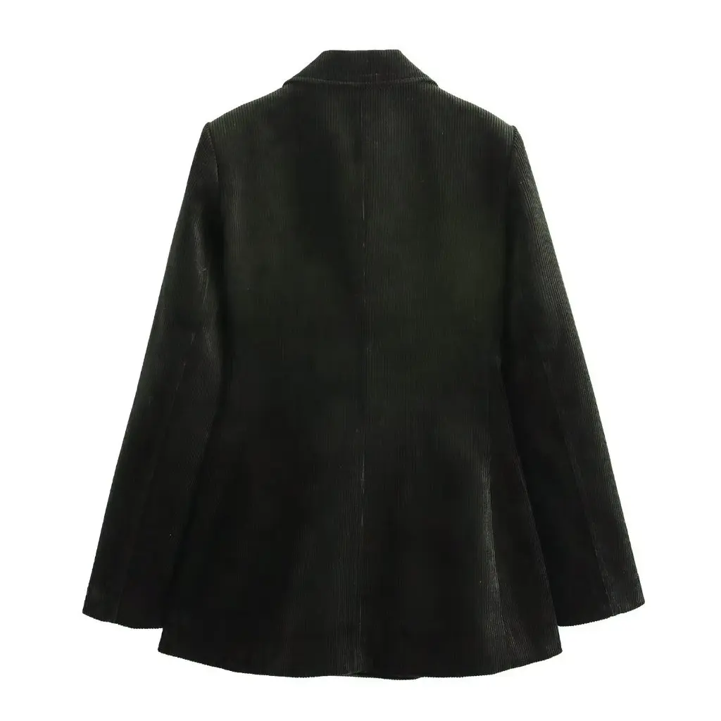 

Европейская и американская мода, вельветовый двубортный пиджак и прямые брюки, комплект для женщин, зимнее новое поступление