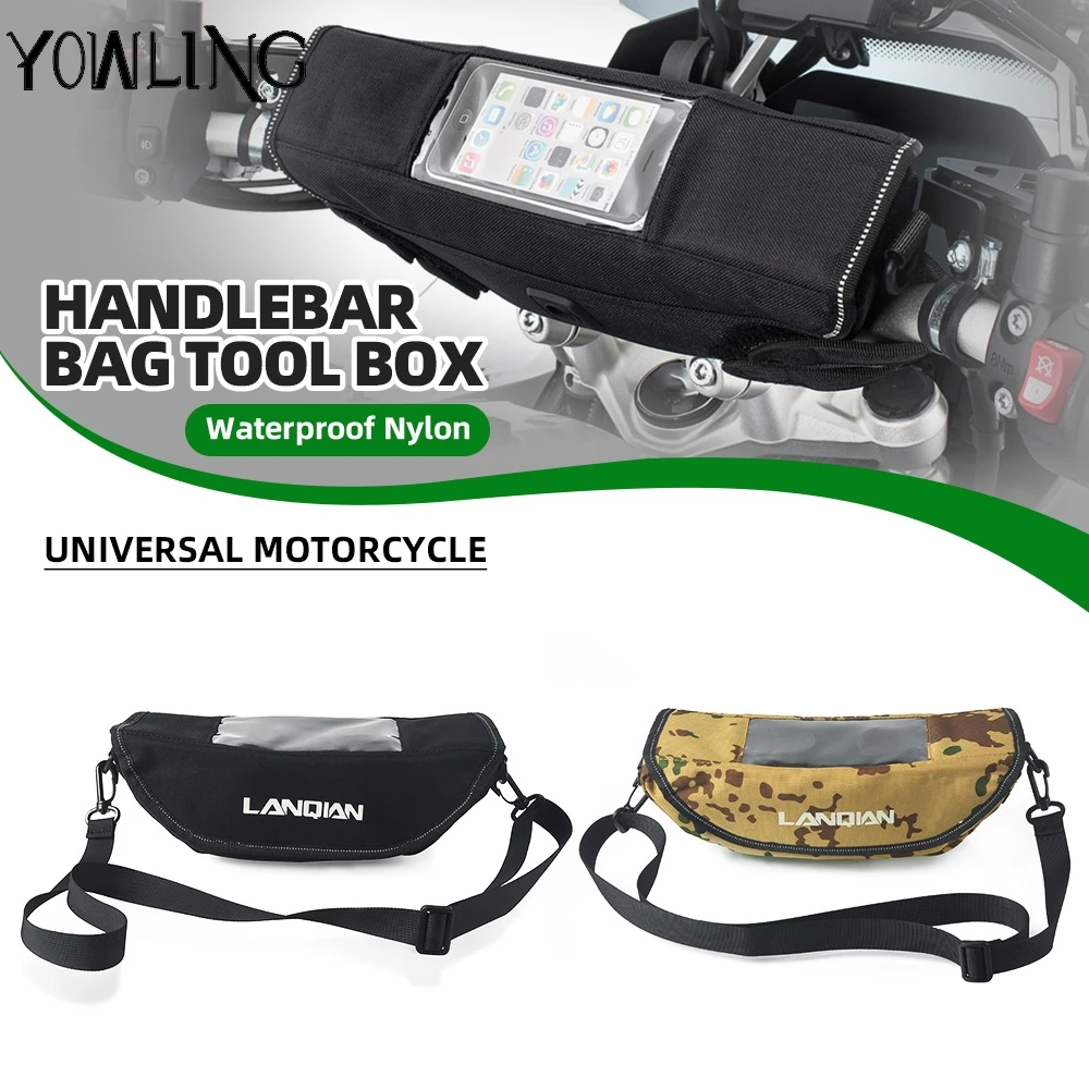 

Motorcycle Handlebar Bag with Touchscreen Phone Storage Bag For BMW R1200GS R1250GS For Suzuki CRF1000L Africa Twin For Kawasaki