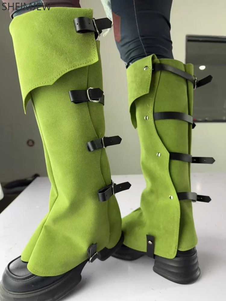 QQW القرون الوسطى القوطية الشرير الساق درع الدوبامين واقي أحذية بلاستيك الرجال النساء تأثيري اللون أغطية الحذاء الجلدي الرجعية حماية القدم الدعامة #6