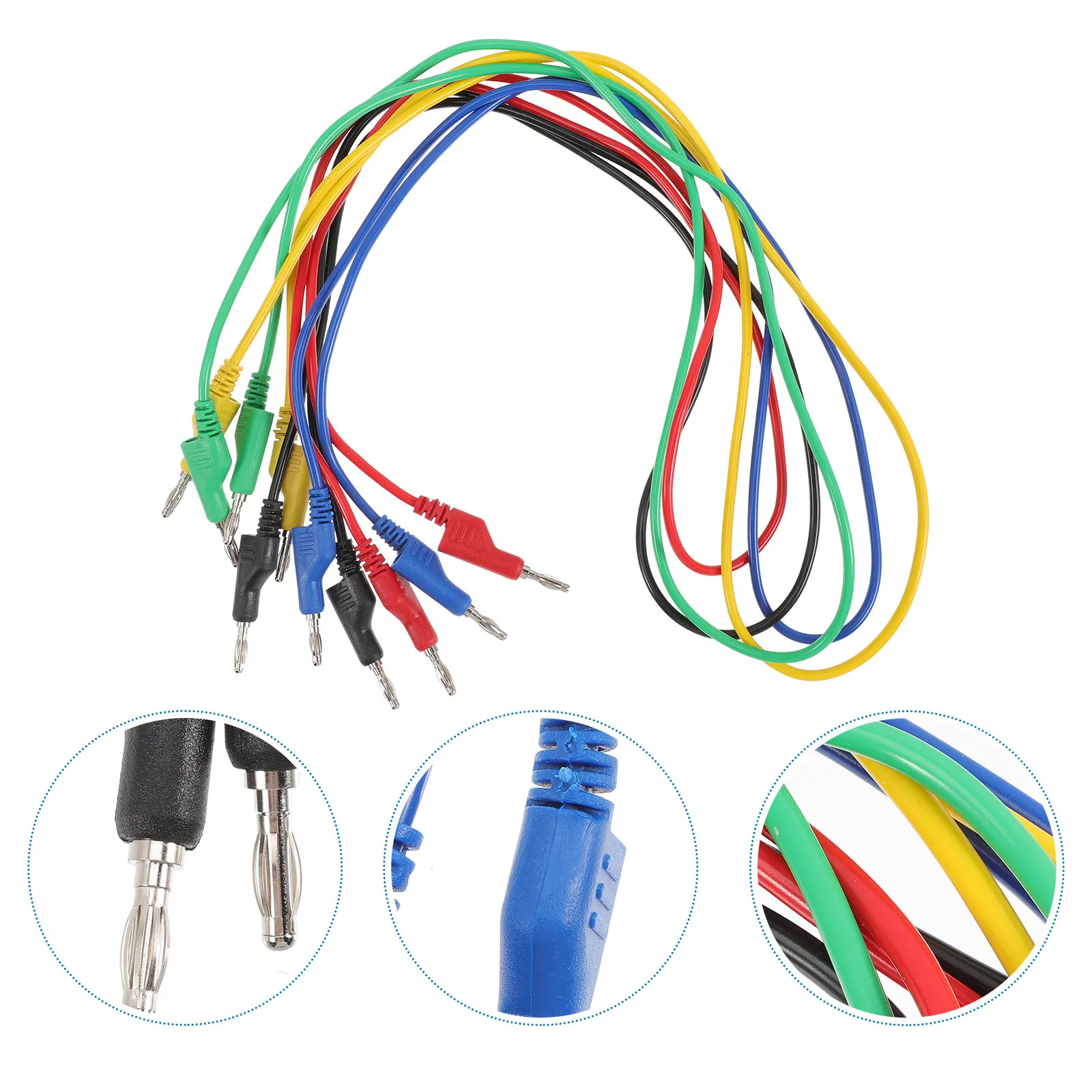 5Pcs Double Banana Plug Test Leads High Durability Flexible Insulated Multimeter Accessories for Digital Testing Power Machinery