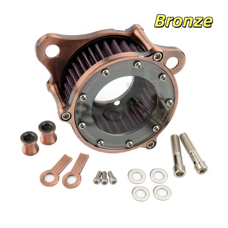 CNC Aluminum Transparent Retro Air Filter Fit For Harley Sportster XL883 XL1200 X48 Motorcycle Modification