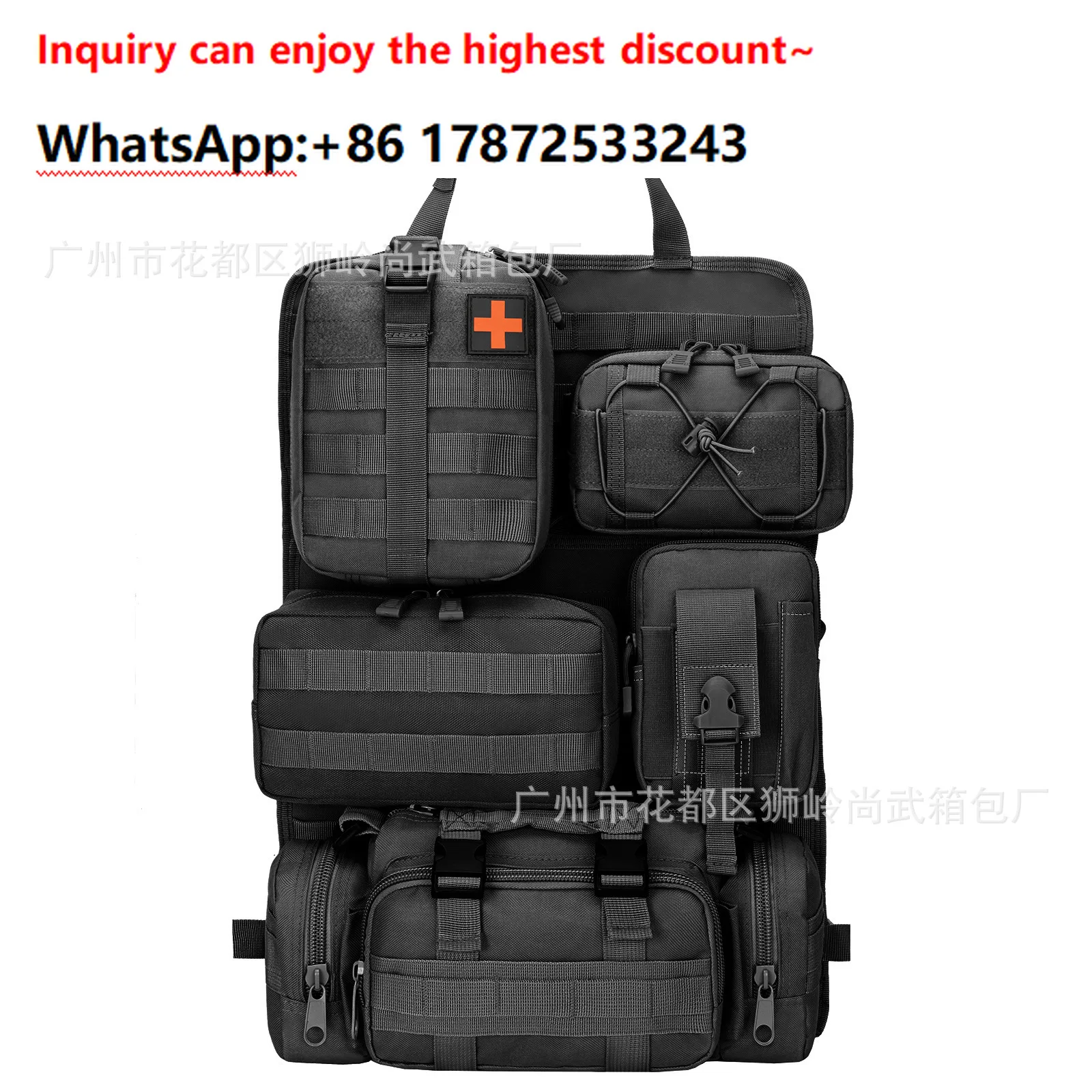 Car seat backrest organizer bag, car storage bag, camera bag, outdoor shoulder strap hanging bag