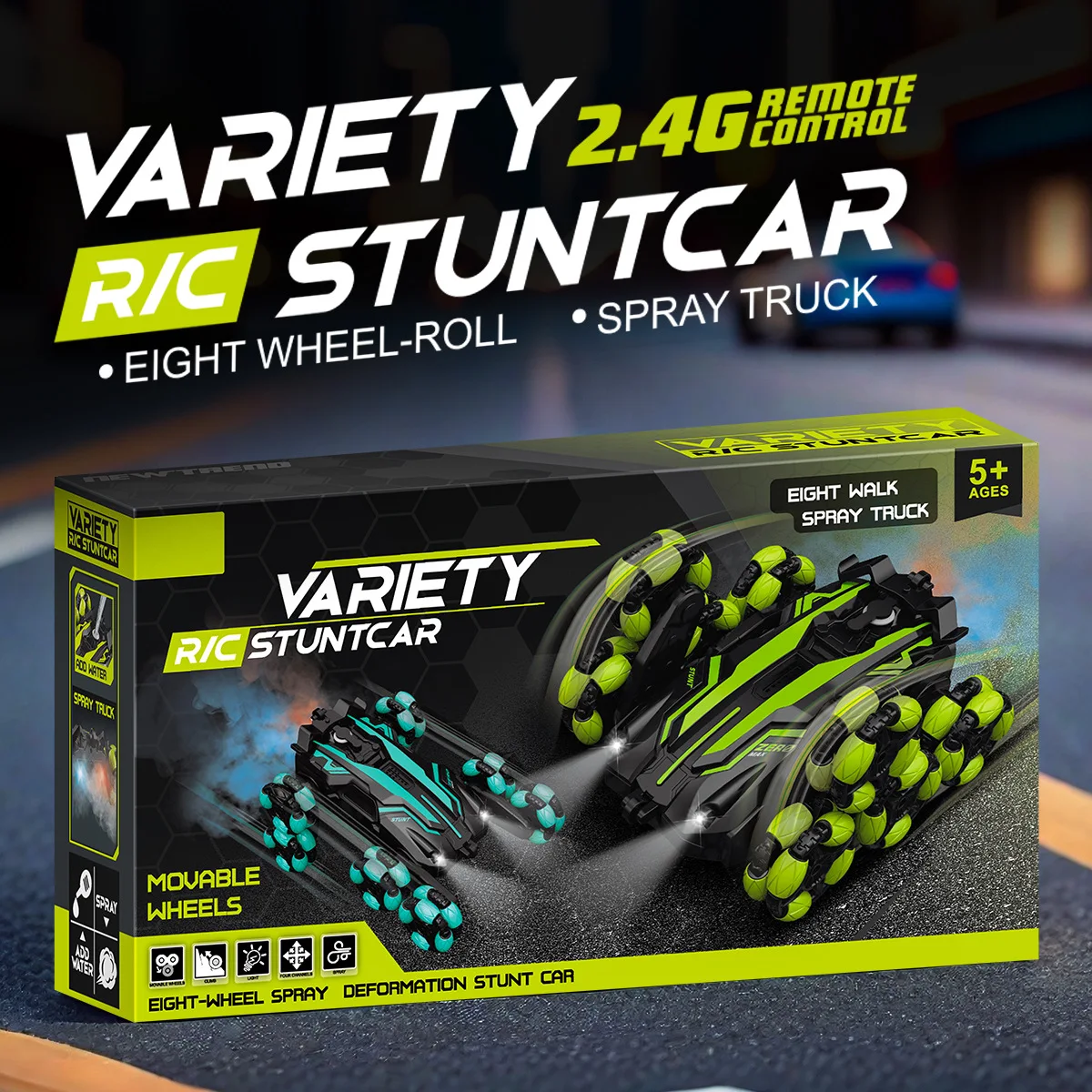 New eight-wheeled stunt remote control car, boy toy stunt remote control car