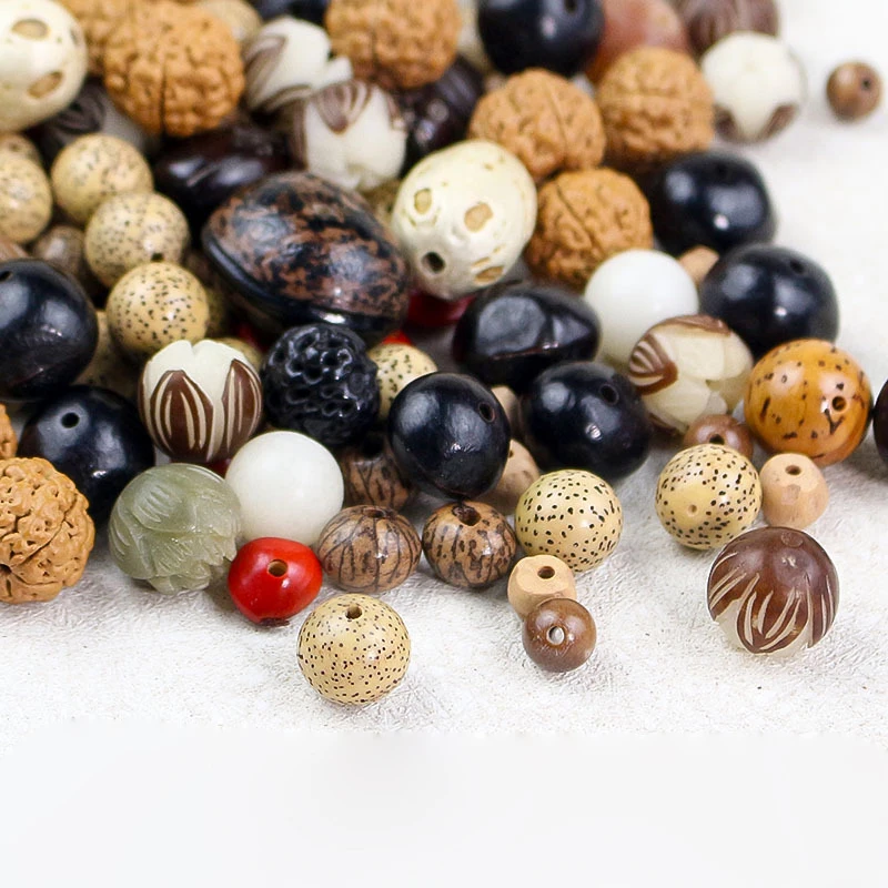1pack Various Natural Bodhi Seeds Irregular Beads Handicraft Bracelets Necklace Planet Beads DIY Jewelry Accessories Women Men view 3