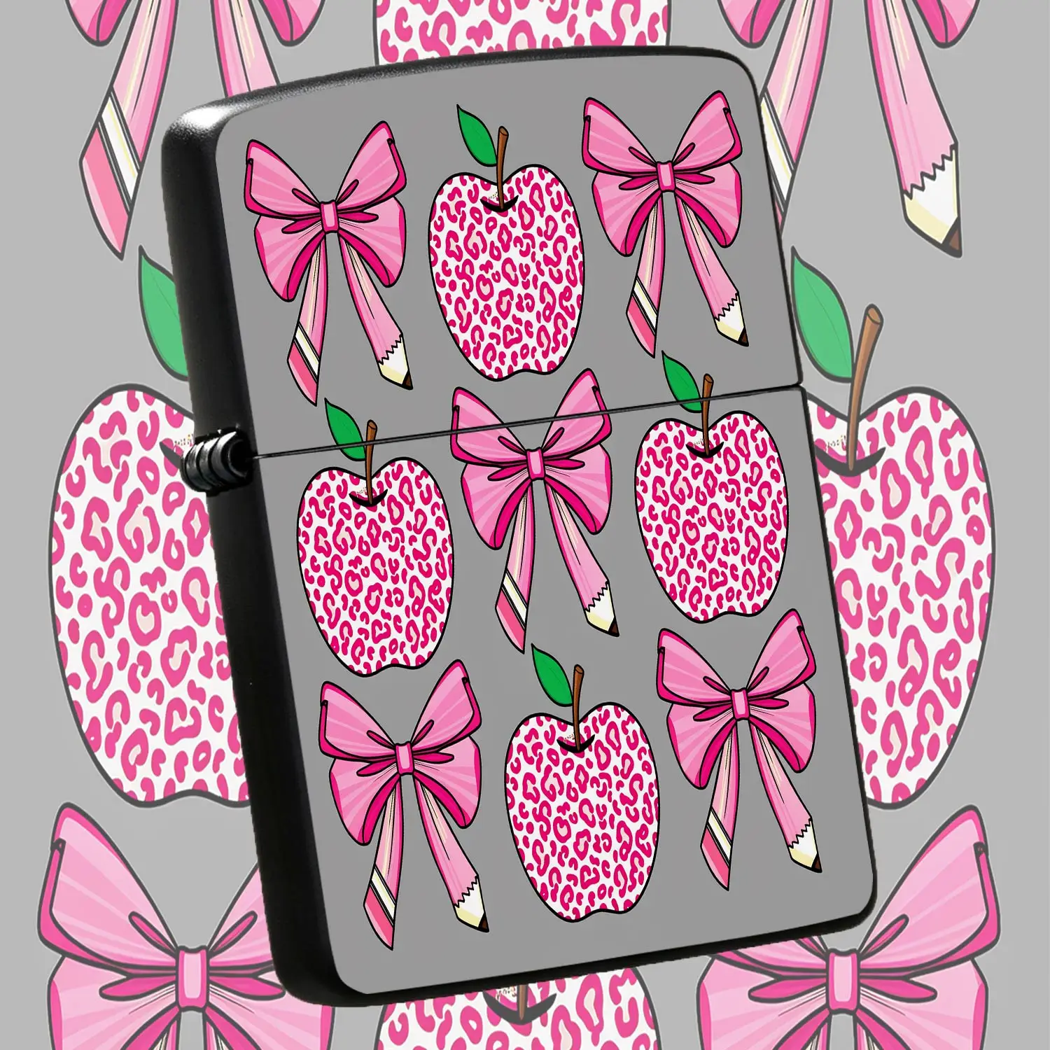 Trendy Cute Pink Leopard Printcreative Pencil Bow Decorative Lighter, Stylish Portable All-Match Accessory For Daily Gathering Travel Dating, Exquisite Unique Nice Gift For Friends And Pattern Lovers For Multiple Daily A Humorous And Intere