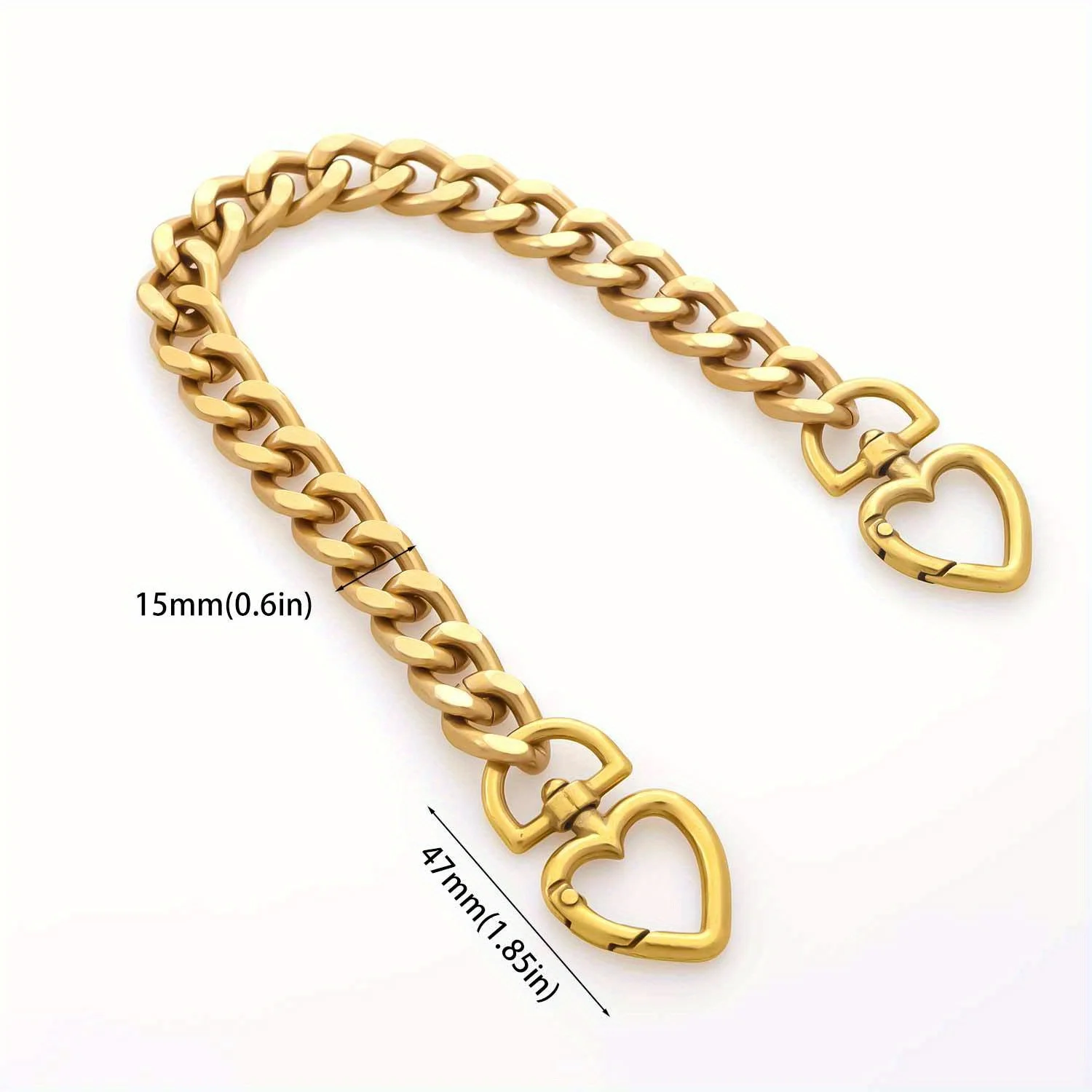 Heart Shape Purse Extender Chain for Metal Handbag Replacement Purse Chain Strap Shoulder Strap DIY