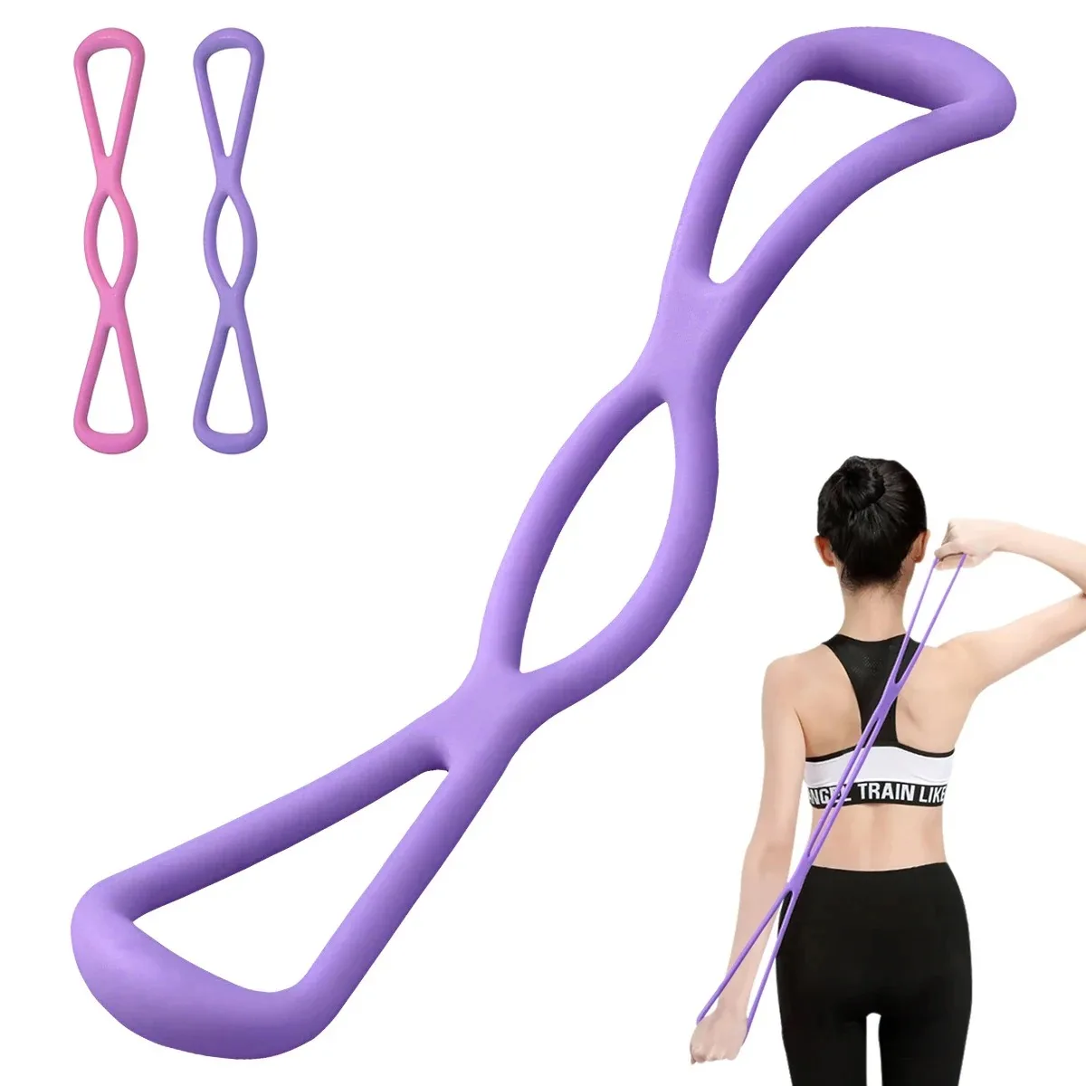 

8 Fitness Workout Resistance Band Arm Back Shoulder Exercise Elastic Training Band Yoga Pilates Physical Therapy Equipment