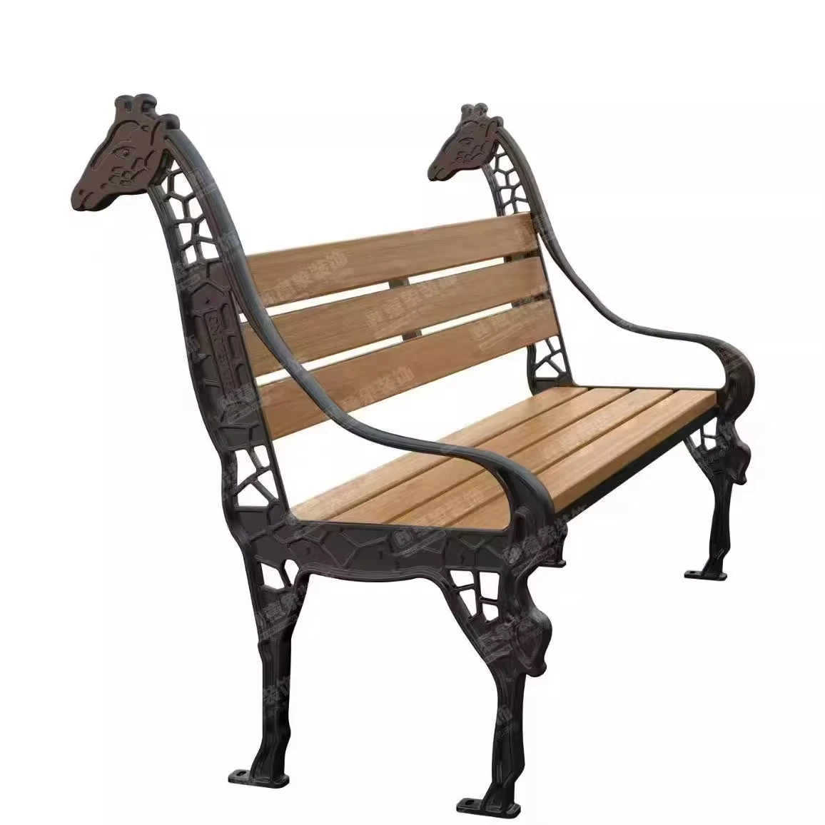 Cast Iron Customized Giraffe Backrest Park Chair Scenic square Rest Chair