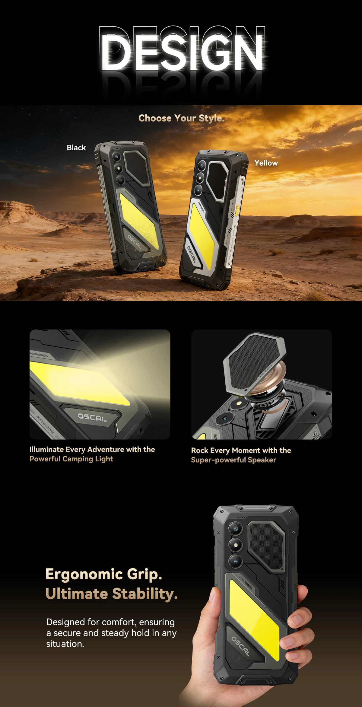 Blackview OSCAL PILOT 5 Rugged Smartphone 5G 6.67" HD+ IPS Display Mobile Phone 32GB(8GB+24GB)+256GB 15000mAh 33W Android 16 NFC