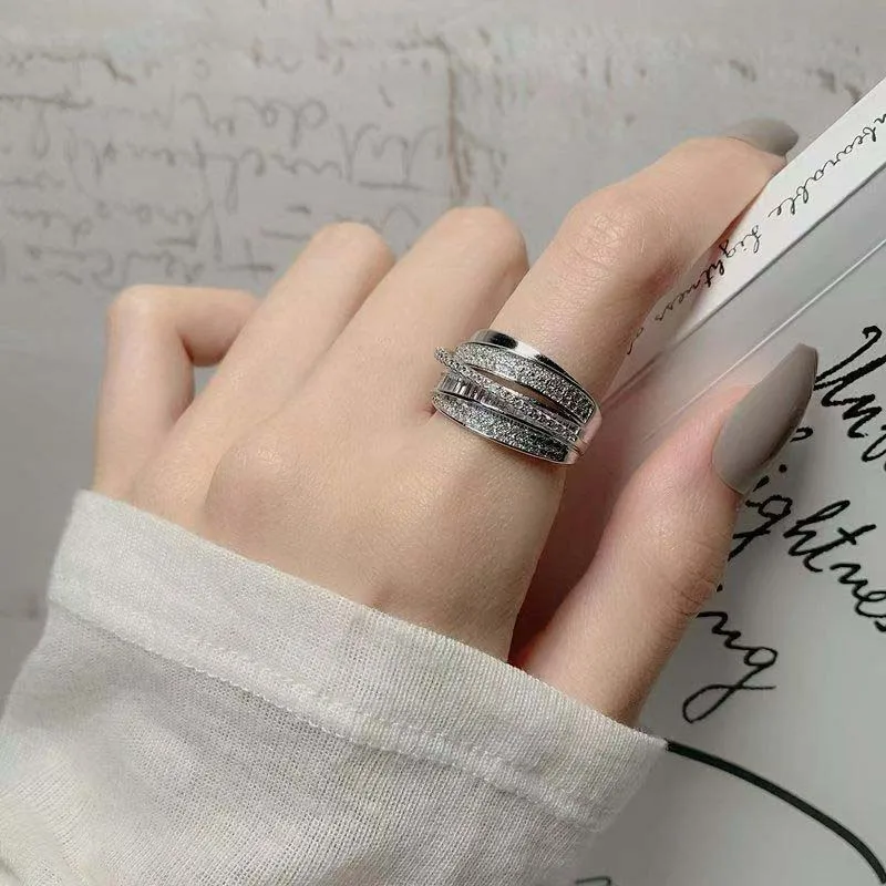 Korea Gold Color Multilayer Wide Open Adjustable Ring